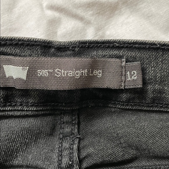 Levi’s 505 straight leg black jeans SZ 12L - Picture 7 of 9
